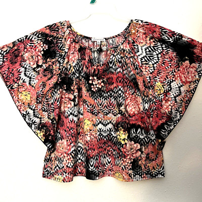 Notations Top Blouse Bead Accent Floral Size XL