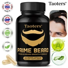 Beard Growth Vitamins Supplement for Men - Grow Thicker & Longer Facial Hair
