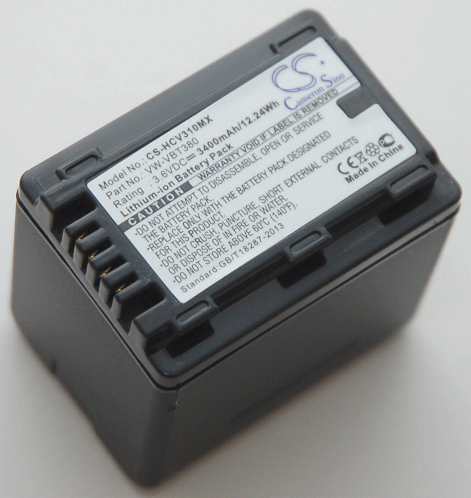 New Replacement Battery for Panasonic HC-V110 V130 V710 VW-VBT380 Camcorders-image