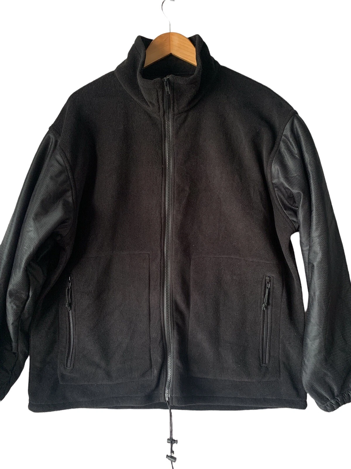 A.J. Shop Gore-Tex Custom Made Black Fleece Men's Jacket SEE MEASUREMENTS L/XL