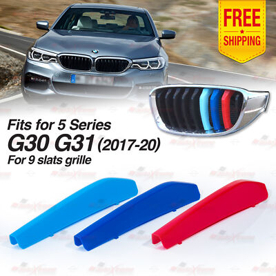 MPower 3 Farbe 9 Stangen Niere Kühlergrill ABDECKUNG für BMW 5er G30 G31 2017-20