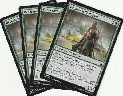   4 MAGIC The Gathering DECORATED CHAMPION Green Creature PLAYSET BBD/EN NM/EX