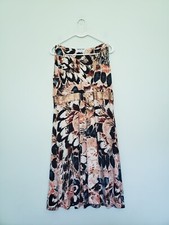 Calvin Klein Women M Floral Mini Dress V Neck Gold Sequin Waist Sleeveless Cream