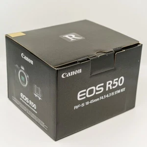Canon EOS R50 Caméra sans miroir avec 18-45mm Lens Noir Véritable Nouveau _