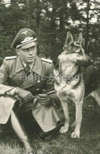WW2 Picture Photo German Officer With His Dog in war 3310