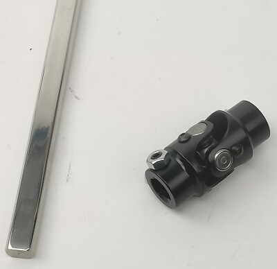 BLACK 3/4'' DD x 1'' DD U Joint + 22'' Steering Shaft street rod universal coupler