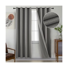 Light Grey Blackout Curtains, 84 Inches Long 2 Panels , 100 B... USA Fast Ship