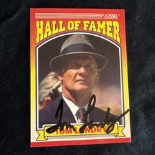 1990 SCORE TOM LANDRY HALL OF FAME, AUTOGRAPHED NM CONDITION
