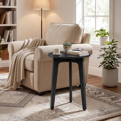 MAEZO Collection - Small Side Table, Round End Table, Nightstand with Tapered...