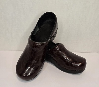 Sanita - The Original Danish Clog Brown Crocodile Pattern Womens EU Size 36