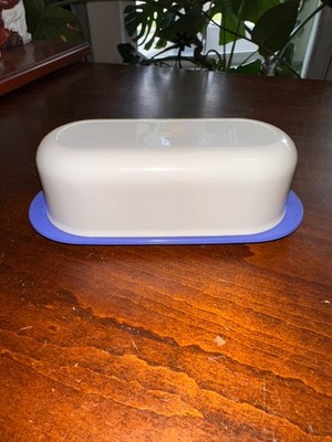 Tupperware Impressions BUTTER DISH White/country Blue 2320
