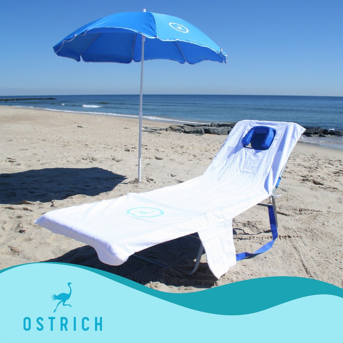 Ostrich Chaise Lounge, Portable Facedown Beach Camping Pool