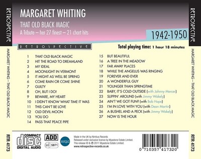 Margaret Whitin That Old Black Magic: A Tribue - Her 27 Finest: (CD) (US IMPORT)