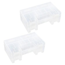 2 Pcs Anti-slip Battery Box Aaa Batteries Storage Dustproof Container