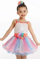 Dance Costume Intermediate Child Pink Weissman 11810 Ballet Tap Sequins Tutu