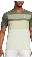Nike Court Short Sleeve Green Beige green Men's Tennis Shirt M 0134