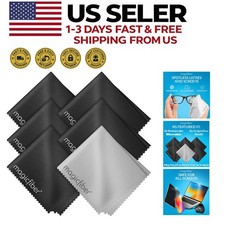 6-Pack Microfiber Cleaning Cloths for Glasses Screens - Scratch-Free