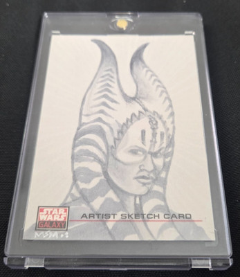 2008 Topps Star Wars Galaxy Matt Matthew Minor Shaak-Ti Sketch Card 1/1 Rare