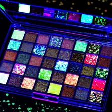 40 Colors Face Body Glitter Set Glow in Dark Hair Glitter for Halloween Party