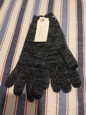 Mens Womens Winter Knit Wool Ribbed Gloves Sherpa Fur Lined Touch Screen Heavy