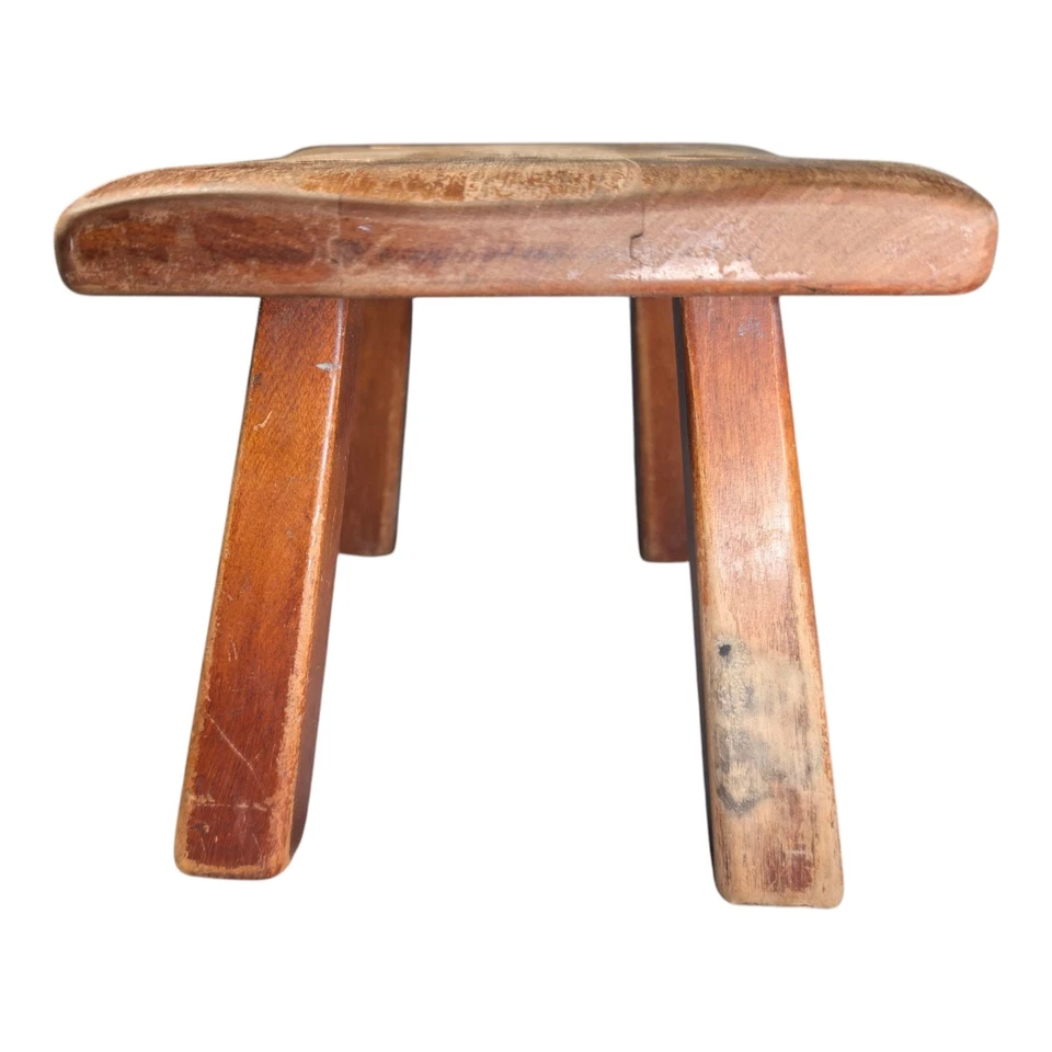 Taburete de pie de madera vintage auténtico Cushman Colonial Creation 9038 intacto Foto 4 de 4