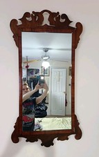 Vintage Wooden Wall Mirror Ornate Fretwork Frame Georgian Style 94cm x  50cm