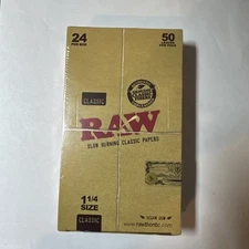 Raw Classic 1 1/4 Rolling Papers Full Box of 24 Packs - FREE SHIPPING