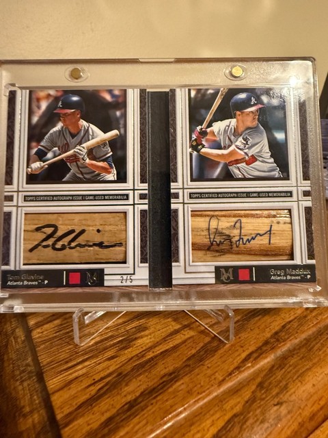 2024 Topps Museum dual auto jumbo lumber bat relics Tom Glavine&Greg Maddux