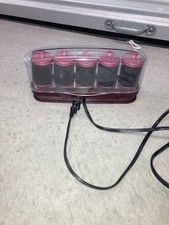 REVLON RV257 Jumbo Hot Rollers Set 5 Heated Curlers Travel Size Lid