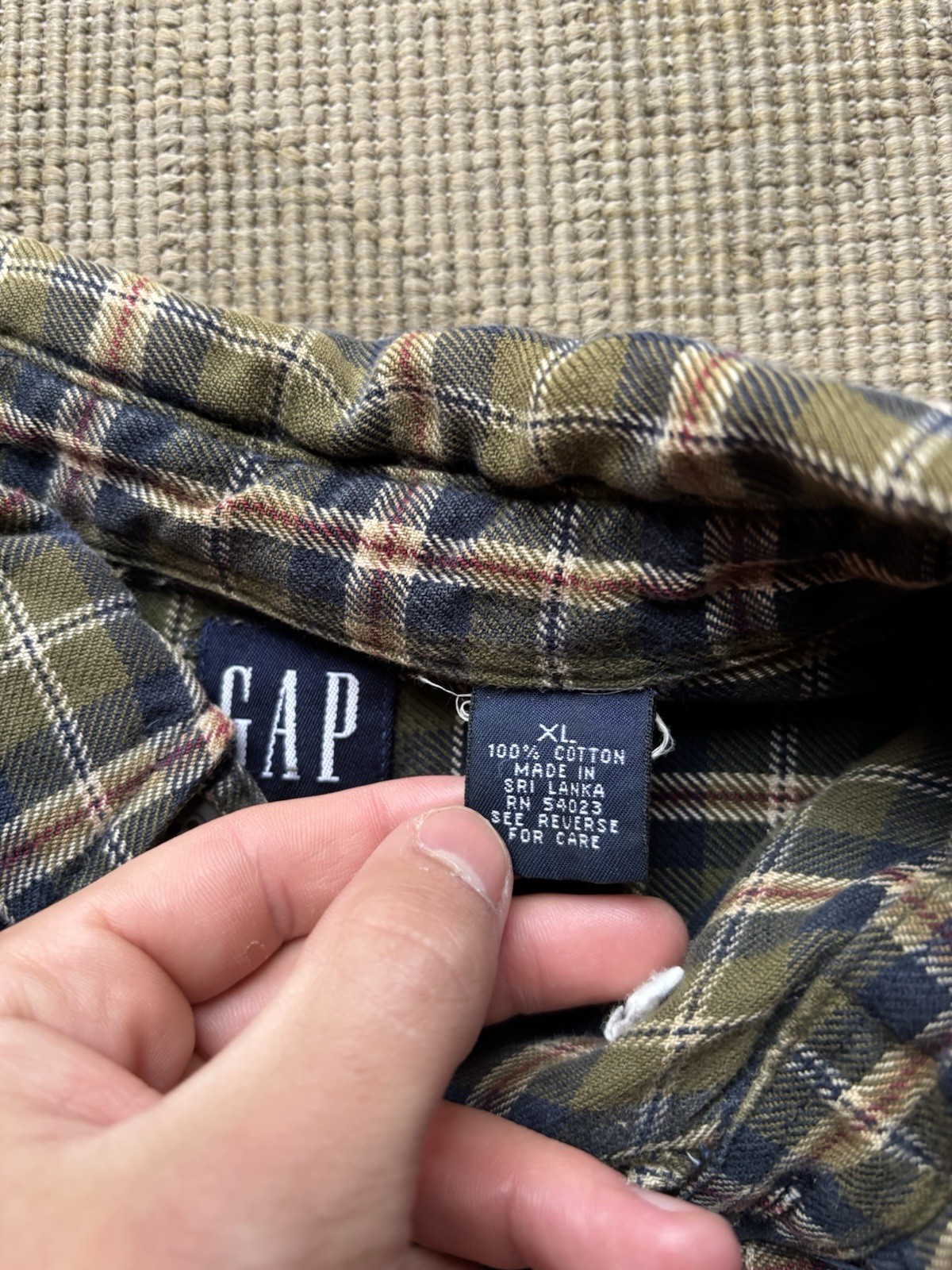 Vintage Gap Plaid Pattern Button Down Cotton Flan… - image 9