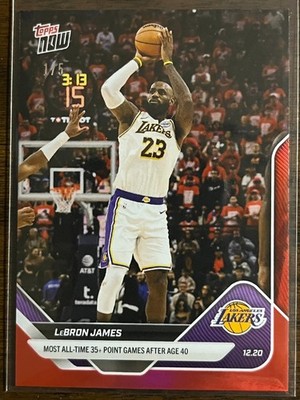 2025-26 Topps Now NBA #95 LeBron James Los Angeles Lakers RED 1/5