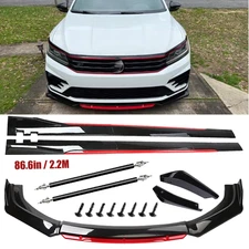 For Volkswagen Jetta U Front Bumper Lip Spoiler Splitter Side Skirt Glossy