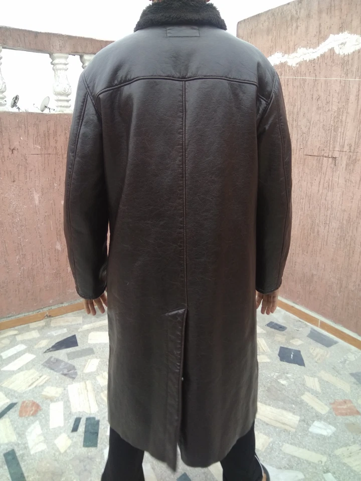 AJ Armani джинсы пальто мужчин куртка длинный коричневый акрил сделано в Румынии размер 38 США XL - Изображение 3 из 4