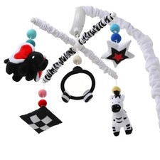 Baby Crib Mobile Musical High Contrast Black White Montessori Nursery