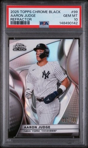 2025 Topps Chrome Black #99 Aaron Judge Refractor #/199 PSA 10 GEM 💎 MINT