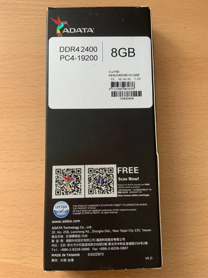 ADATA XPG DDR4 8GB | 2400MHz CL16 | Single Stick | Tested & Boxed | UK - Image 2 of 4