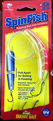 Yakima Bait SpinFish 2.5 '' GOLD COW GIRL Trolling Plug Steelhead Salmon MuskyGCG
