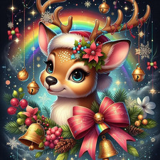 Christmas Reindeer Diamond Art Kits for Adults, Diamond Painting Kit for Beginne