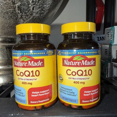 Lot Of 2 Nature Made Extra Strength CoQ10 400 mg - 40 Softgels - Exp. 10/2028