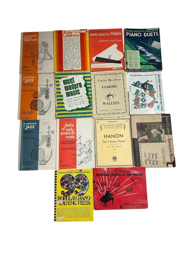 Lot of 14 Vintage Piano Lesson and Song Books 1920s-1970s Mixed Lot of Skill