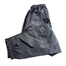 Nike Vintage Y2K Windbreaker Track Pants Mens M Black Unlined Zipper Ankle 31"