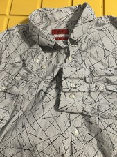 Hugo Hugo Boss Ero3 Extra Slim Button Down Shirt Large Abstract Polka Dot Lines