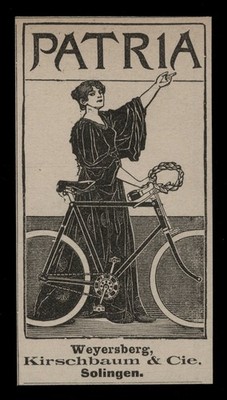 Alte Werbung Reklame 1898 PATRIA Fahrräder Weyersberg Kirschbaum & Cie. Solingen