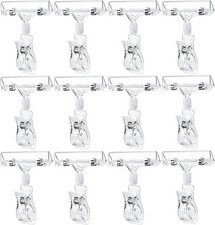 50PCS Clear Sign Clips Holders, Merchandise Sign Clip Rotatable Price Display...