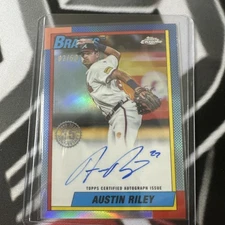2025 Topps Chrome Austin Riley 1990 35th Anniversary Refractor Auto #’d /50
