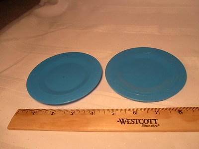 Fisher Price Fun with Food Pretend Play Kitchen 2 pieces Part Dish Blue Plate