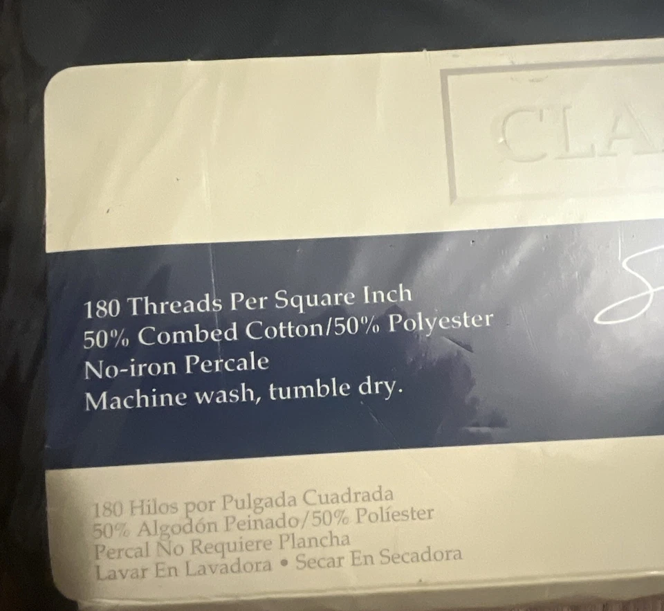 Vintage Classic Traditions Percale Full Flat Sheet Jet Black Made U.S.A. - Image 4 of 4