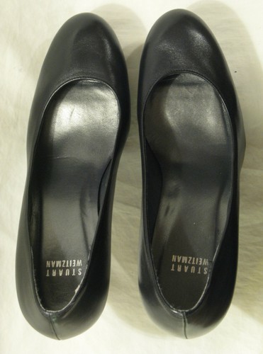 Zapatos de salón Stuart Weitzman tacón alto zancos plataforma 9,5 M cuero negro $395 - Imagen 6 de 11