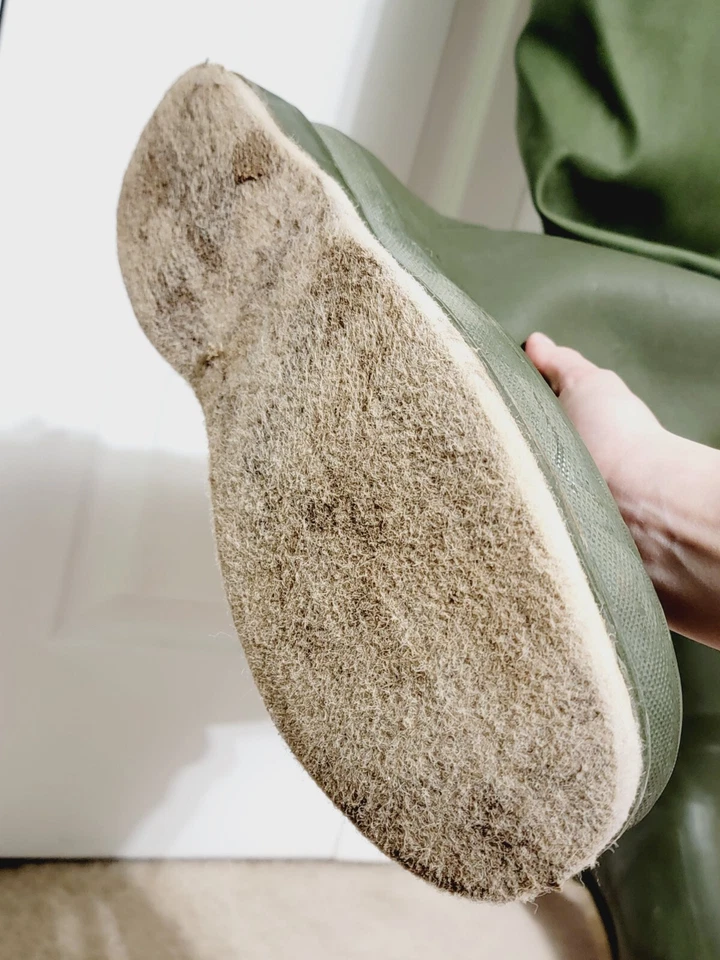 Orvis Mens Waders Size XL Green Neoprene Nylon PVC Chest Height Boots Thinsulate - Image 3 of 4