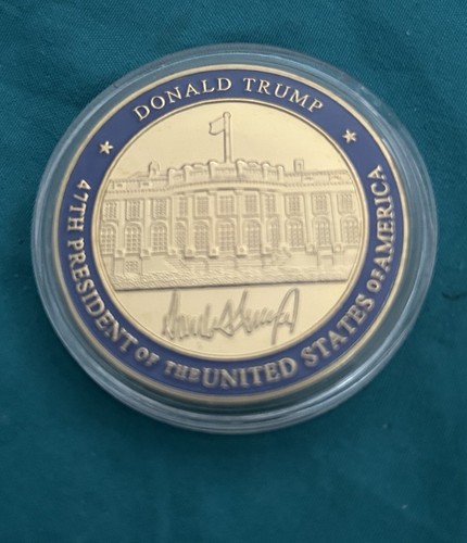 TRUMP 47th CHALLENGE COIN w SIGNATURE INAUGURATION in WOOD BOX REPUBLICAN GOP - Bild 2 von 20